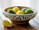 Handmade Antique White Wooden Fruit Bowl