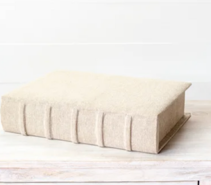 14" Beige Linen Book Cover Linen & Clove