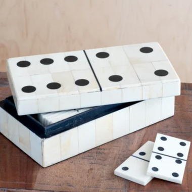 Resin Domino Box with Dominoes