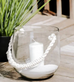 9.75" Clear Glass Jar with Cotton Rope