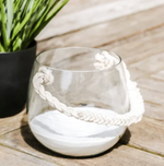 7" Clear Glass Jar with Cotton Rope