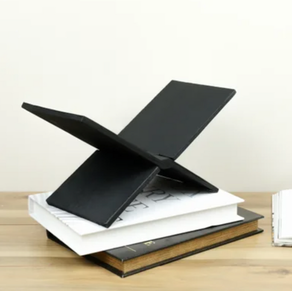 Black Wood Book Holder Linen & Clove