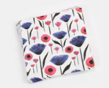 7.75" Poppy Paper Dinner Napkins