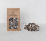 Dried Natural Pinecones in Printed Kraft Bag, Snow Finish