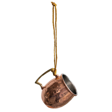 Hammered Stainless Steel Mule Mug Ornament, Copper Finish