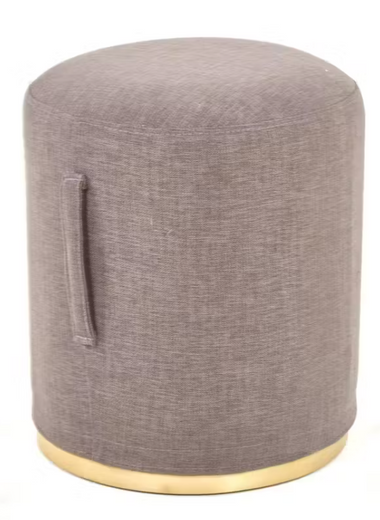 Small Brass & Upholstery Pouf
