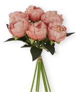 12" Dark Peach Real Touch Peony Bundle