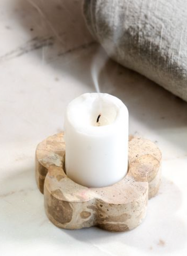 Marble Flower Tealight Holder