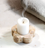 Marble Flower Tealight Holder