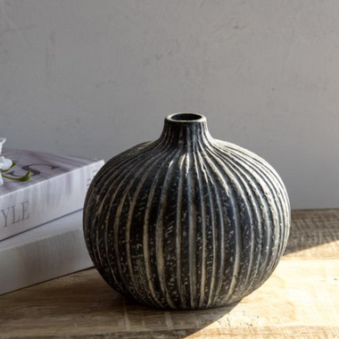 Charcoal Ball Vase