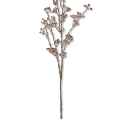 24" Powdered Brown Berry Stem