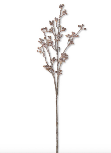 24" Powdered Brown Berry Stem
