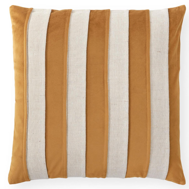 20x20 Mustard Stripe Velvet Pillow