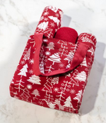 Three Towels in Bag - Red Trees