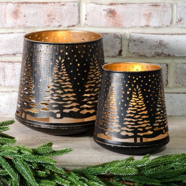 Gold Tin Tree Lantern