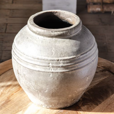 10" Antique Charcoal Wash Vase