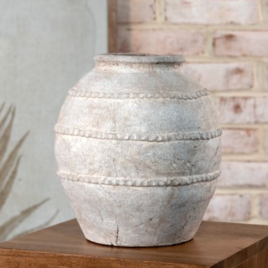 10" Antique Taupe Deco Vase