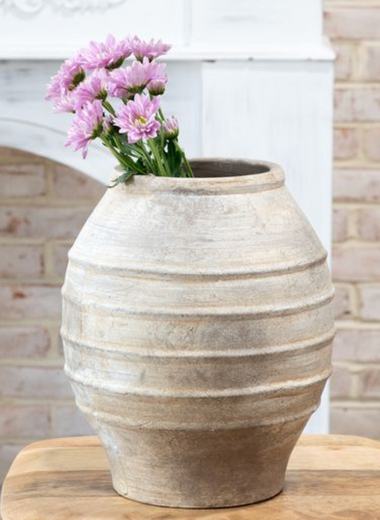 12" Antique Taupe Artisan Vase