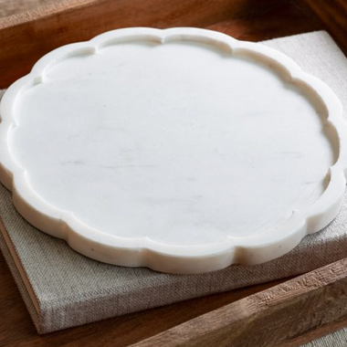 Scalloped Marble Tray
