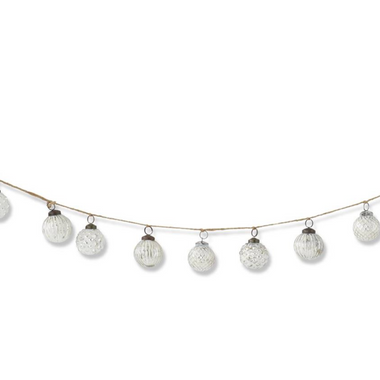 4' Whitewashed Mercury Glass Garland