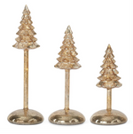 Gold Mercury Glass LED Tree Finial with Timer