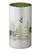 Frosted Deer Winter Scene Candle Slip Cover