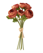 10.75" Dark Orange Real Touch Ranunculus Bundle