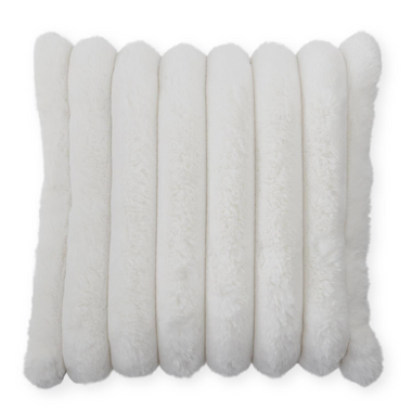 18x18 Cream Vegan Fur Pillow