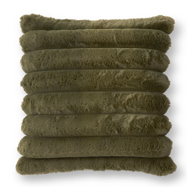 18x18 Dark Green Vegan Fur Pillow