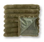 Dark Green Vegan Fur Throw Blanket