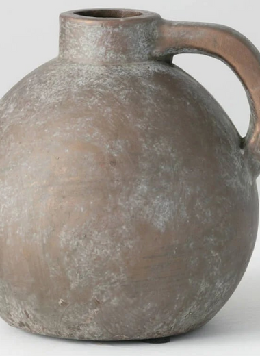 6" Bronzed Clay Vase