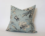 20x20 Light Blue Floral Pillow Cover
