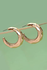 Chunky Bubble Faceted Cut Hoop Earrings - Gold