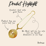 Gold Stainless Steel Tea Strainer & Infuser