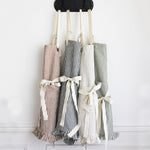 Ruffle Pin Stripe Apron - Tan