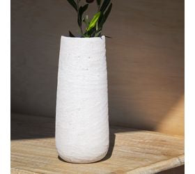14" White Chalk Vase