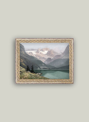 12x16 Mountain Lake View Framed Art