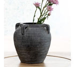 8.5" Charcoal Four-Handled Vase