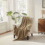 Waffle Knit to Fur Throw - 50x60