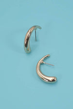 Half Moon Huggie Earrings:  Gold