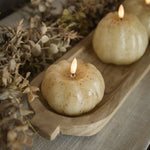 3" Cream 3D Flame Pumpkin Candle