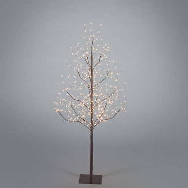 4'H Electric Matte Brown Lighted Tree
