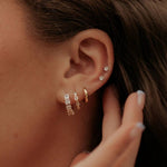 May Raindrop Gold Hoops