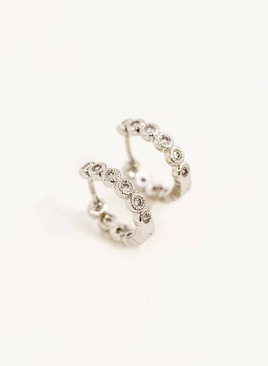 Silver Sparkle Huggie Earrings