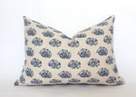 18x18 Navy Blue Floral Pillow Cover