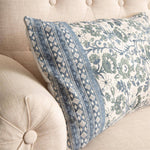 14x22 Sage And Blue Floral Lumbar Pillow