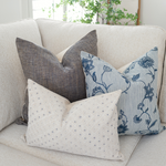 20x20 Veera Blue Floral Stripe Pillow Cover