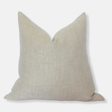 18x18 Oatmeal Beige Linen Pillow Cover