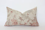 12x20 Tan Floral Lumbar Pillow Cover