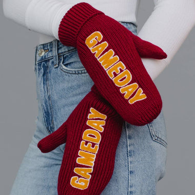 Maroon & Gold Game Day Mittens
